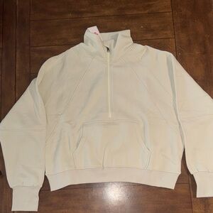 Women's Cream Half-Zip Sweater